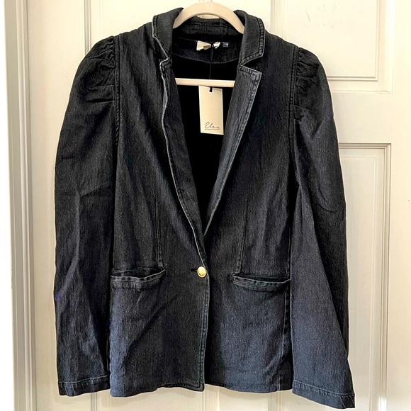 Elan Jackets & Blazers - Black denim single button blazer